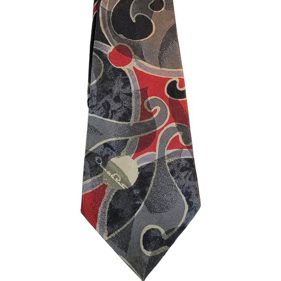 Oscar De La Renta Studio Anstract Print Vintage Made in USA Tie - Picture 3 of 12